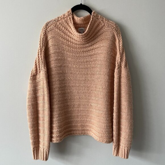 RHYTHM Pullover Chunky Knit Sweater Cowl Necks Blush Pink Medium - Picture 2 of 8